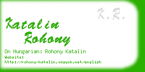 katalin rohony business card